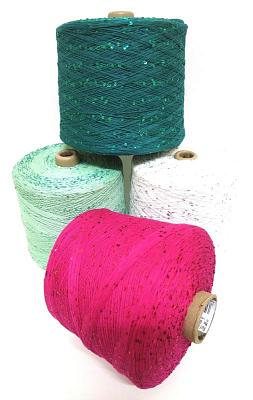 Поступление пряжи,пайетки на хлопке в бобинах